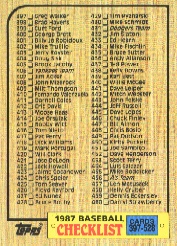 1987 Topps Baseball Cards      522     Checklist 397-528